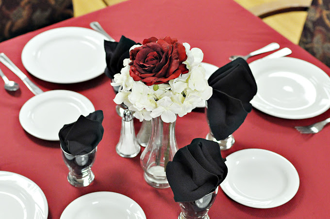 details of dining table setting at Monument Health Brigham City